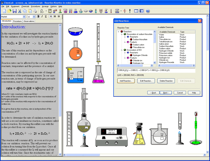 Model ChemLab screenshot